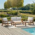 New York Garden Sofa Set - 2 Seater - with Coffee Table - Wood