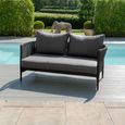 Milan Garden Sofa Set - 2 Seater - with Coffee Table - Charcoal