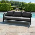 Milan Garden Sofa Set - 3 Seater - with Coffee Table - Charcoal