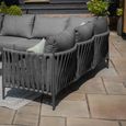 Milan Large Corner Garden Sofa Set - with Coffee Table - Charcoal
