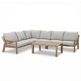 New York Corner Garden Sofa Set - Wood