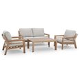 New York Garden Sofa Set - 2 Seater - with Coffee Table - Wood
