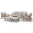 New York Garden Sofa Set - 3 Seater - Rising Table - Wood