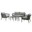 Monaco Garden Sofa Set - 2 Seater - with Coffee Table - Ivy Green