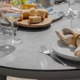 Florence Oval Garden Dining Set - 6 Seater - 180cm - Lazy Susan - Cool Linen