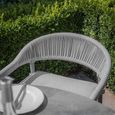 Florence Round Garden Dining Set - 4 Seater - 120cm - Lazy Susan - Cool Linen