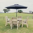 Churnet Valley Ergo Timber Wood 4 Seater Round Garden Dining Set