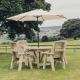 Churnet Valley Ergo Timber Wood 4 Seater Round Garden Dining Set