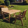 Churnet Valley Redwood 4 Seater Garden Dining Set with 2 Benches