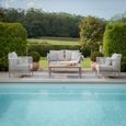 Havana Garden Sofa Set - 2 Seater - with Coffee Table - Natural Linen