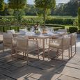 Havana Square Garden Dining Set - 8 Seater - Natural Linen