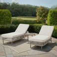 Havana Garden Sun Lounger Set - Natural Linen