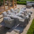 Maldives Garden Dining Set - 8 Seater - 220cm - Cool Linen
