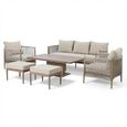 Havana Garden Sofa Set - 3 Seater - Rising Table - Natural Linen