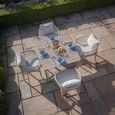 Havana Square Garden Dining Set - 4 Seater - 100cm - Natural Linen