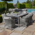 Maldives Garden Dining Set - 8 Seater - 220cm - Cool Linen