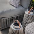 Maldives Large Corner Garden Sofa Set - with Coffee Table - Cool Linen