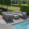 Maldives U Shape Garden Sofa Set - with Coffee Table - Cool Linen