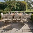 Sicily Garden Dining Set - 8 Seater - 240cm - with Rope Chairs - Latte