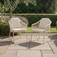 Sicily Garden Rope Dining Chairs - Set of 2 - Latte