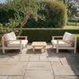 Sicily Garden Sofa Set - 4 Seater Sofas - Latte