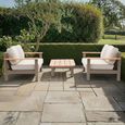 Sicily Garden Sofa Set - 4 Seater - with Coffee Table - Cafe Latte