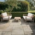 Sicily Garden Sofa Set - 6 Seater - with Coffee Table - Cafe Latte