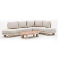 Sicily Curve Corner Garden Sofa Set - with Coffee Table - Latte