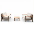 Sicily Garden Sofa Set - 6 Seater - with Coffee Table - Cafe Latte