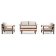 Sicily Garden Sofa Set - 2 Seater - with Coffee Table - Cafe Latte