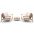 Sicily Garden Sofa Set - 6 Seater Sofas - Latte