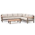 Sicily Large Corner Garden Sofa Set - with Coffee Table - Cafe Latte