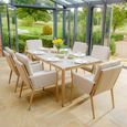 Burford Garden Dining Set - 6 Seater - 180cm - Ceramic Top - Almond