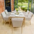 Burford Garden Dining Set - 6 Seater - 180cm - Ceramic Top - Almond