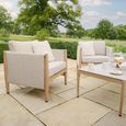 Burford Garden Sofa Set - 3 Seater - Coffee Table - Ceramic Top - Almond