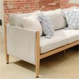 Burford Small Corner Garden Dining Sofa Set - Rising Table - Ceramic Top - Almond