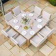 Burford Square Garden Dining Set - 8 Seater - 150cm - Ceramic Top - Almond