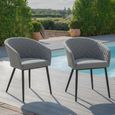 Ambition Garden Fabric Dining Chairs - Set of 2 - Zinc Grey