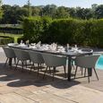 Ambition Garden Extending Dining Set - 10 Seater - Ceramic Top - Zinc Grey