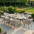 Ambition Oval Garden Dining Set - 8 Seater - 230cm - Ceramic Top - Latte