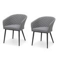 Ambition Garden Fabric Dining Chairs - Set of 2 - Zinc Grey