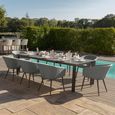 Ambition Garden Extending Dining Set - 10 Seater - Ceramic Top - Zinc Grey