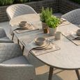 Ambition Oval Garden Dining Set - 6 Seater - 180cm - Ceramic Top - Latte