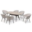 Ambition Oval Garden Dining Set - 6 Seater - 180cm - Ceramic Top - Latte