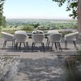 Ambition Oval Garden Dining Set - 8 Seater - 230cm - Ceramic Top - Oatmeal