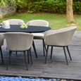 Ambition Oval Garden Dining Set - 8 Seater - 230cm - Ceramic Top - Oatmeal