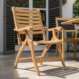 Roble Wood Folding Garden Dining Armchair - Set of 2