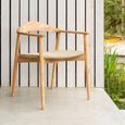 Dana Garden Dining Armchair - Set of 2 - Teak Wood and Rope