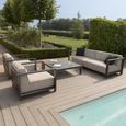 Ibiza Garden Sofa Set - 3 Seater - Coffee Table - Ceramic Top - Oatmeal