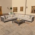 Ibiza Large Corner Garden Sofa Set - Coffee Table - Ceramic Top - Oatmeal